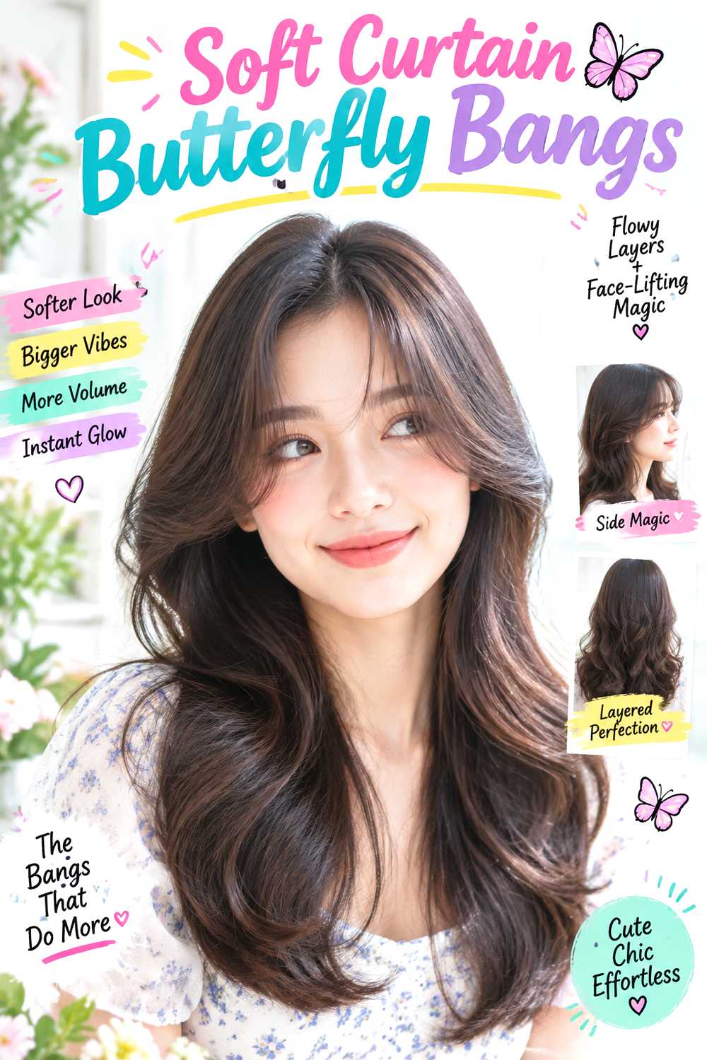 Soft Curtain Butterfly Bangs