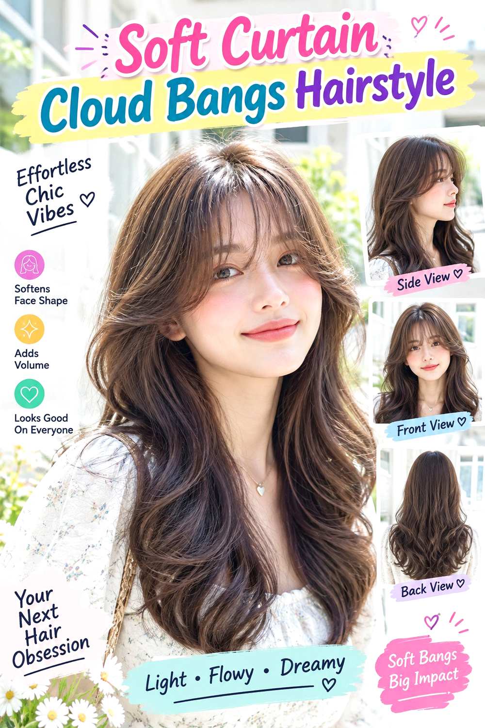 Soft Curtain Cloud Bangs Hairstyle