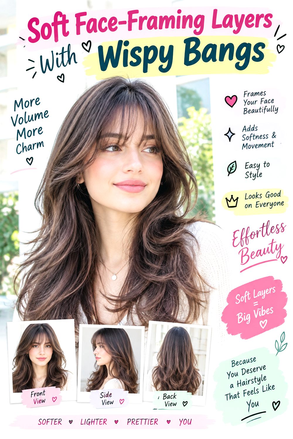 Soft Face-Framing Layers With Wispy Bangs Hairstyle