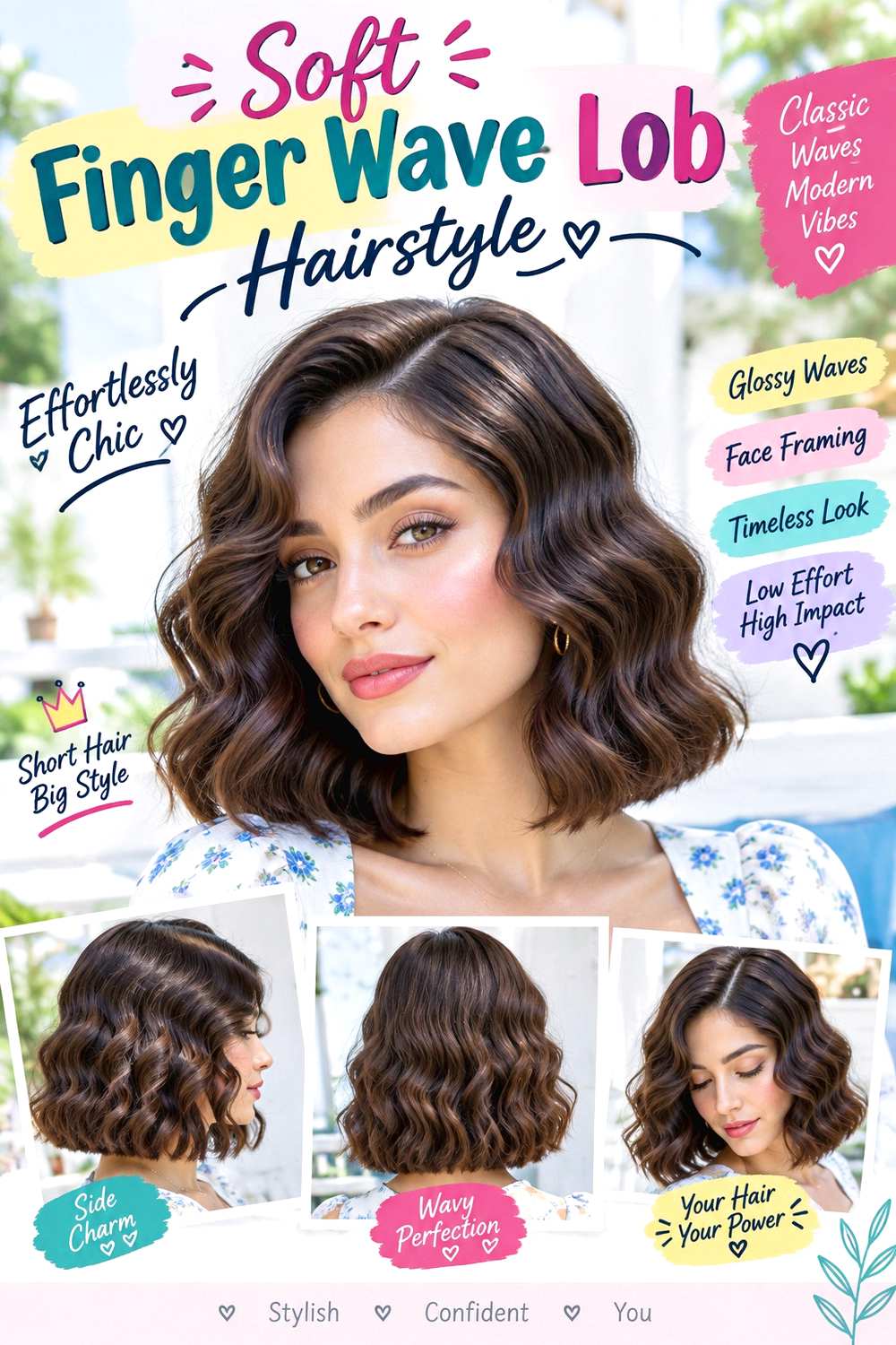 Soft Finger Wave Lob Hairstyle
