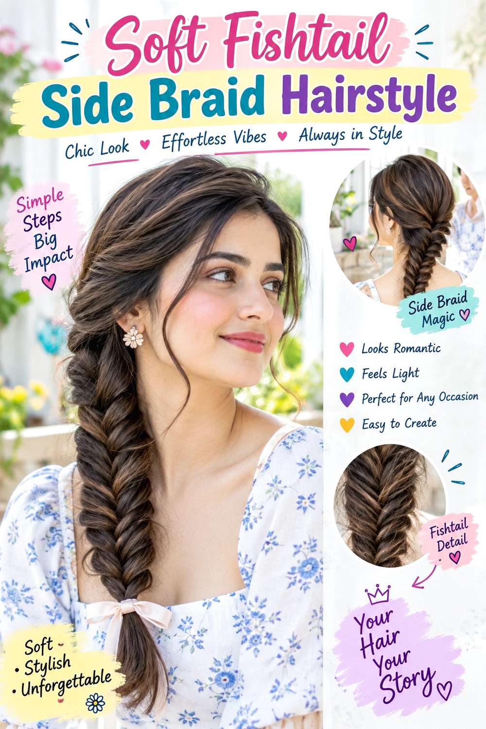 Soft Fishtail Side Braid Hairstyle