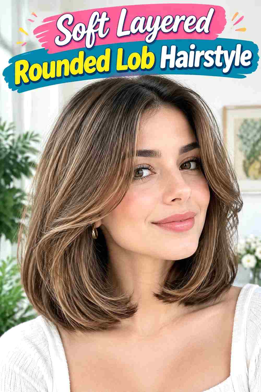 Soft Layered Rounded Lob Hairstyle