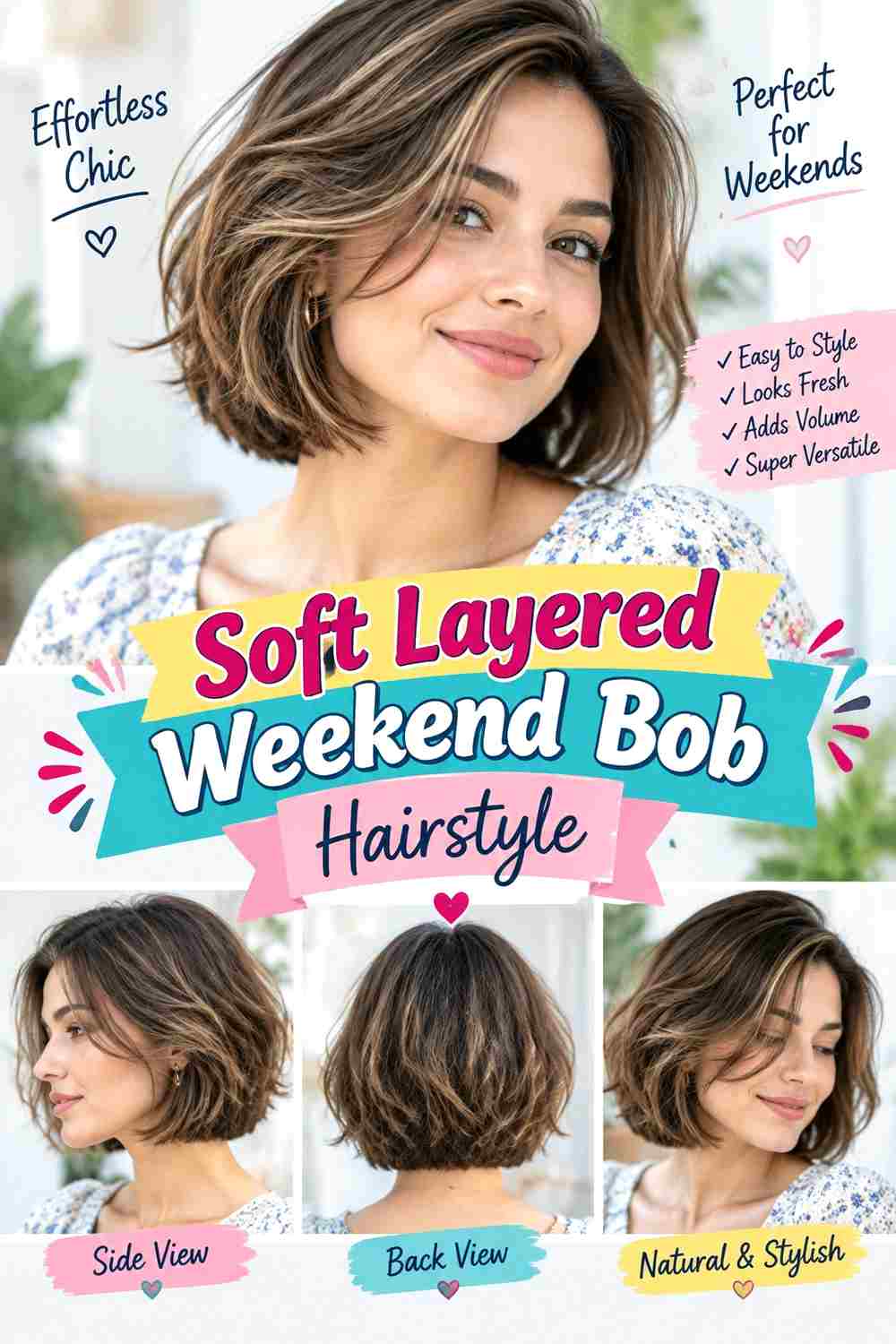 Soft Layered Weekend Bob Hairstyle
