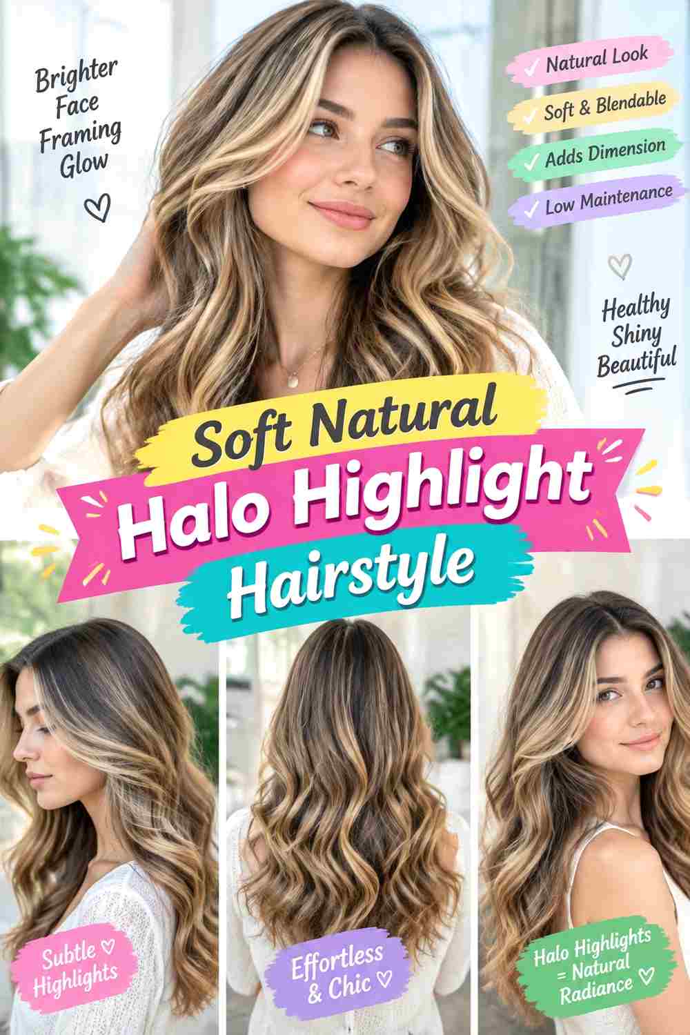 Soft Natural Halo Highlight Hairstyle