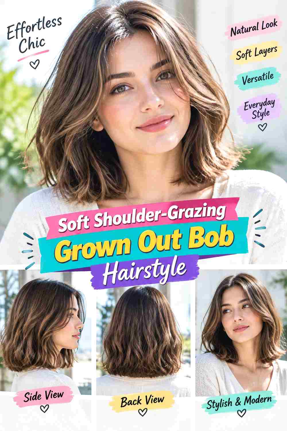 Soft Shoulder-Grazing Grown Out Bob Hairstyle