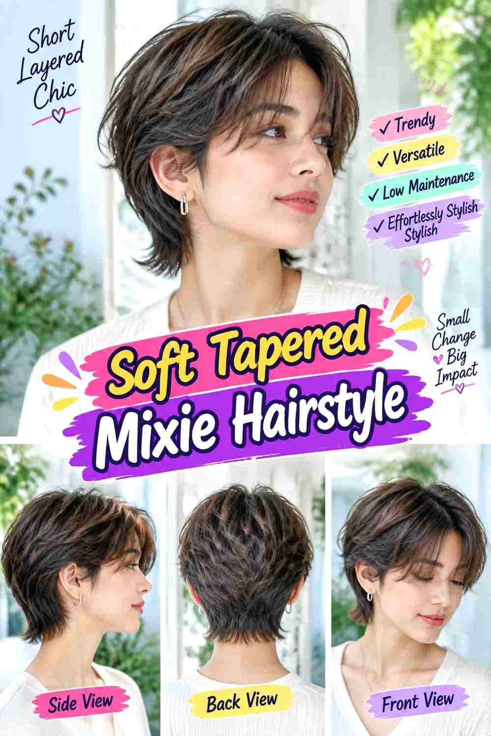 Soft Tapered Mixie Hairstyle