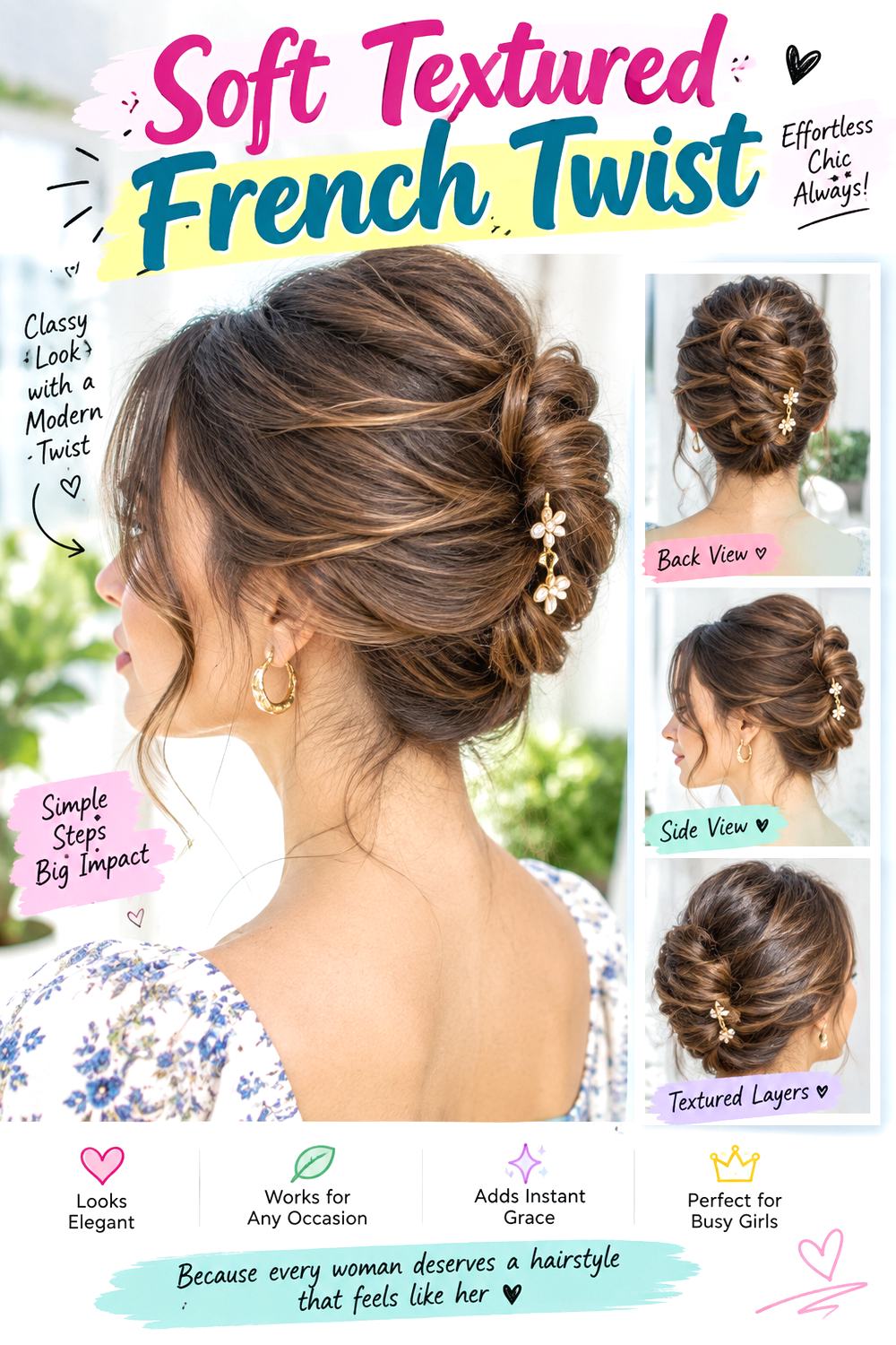 Soft Textured French Twist