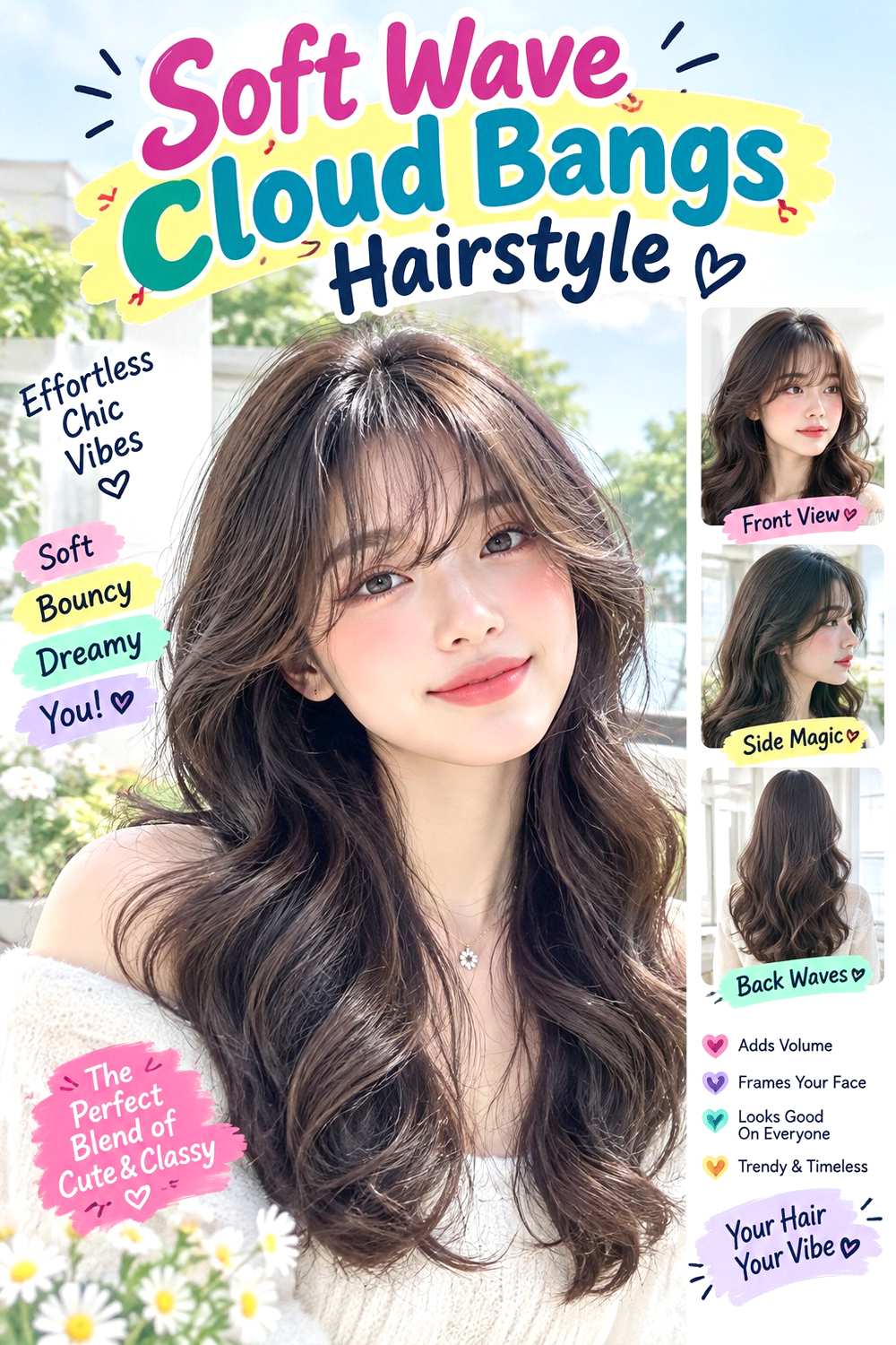 Soft Wave Cloud Bangs Hairstyle