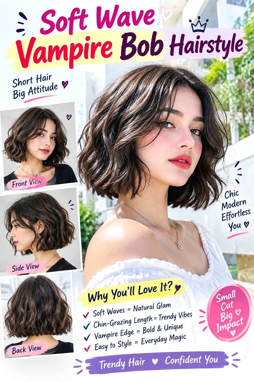 Soft Wave Vampire Bob Hairstyle