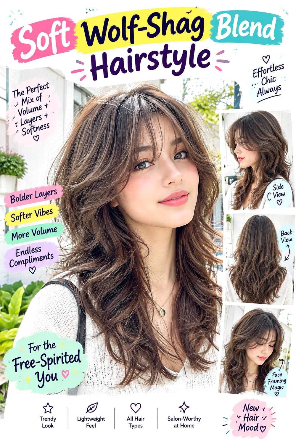 Soft Wolf-Shag Blend Hairstyle