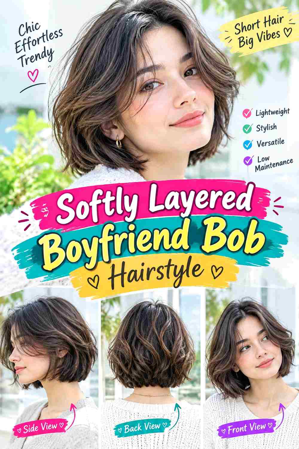 Softly Layered Boyfriend Bob Hairstyle