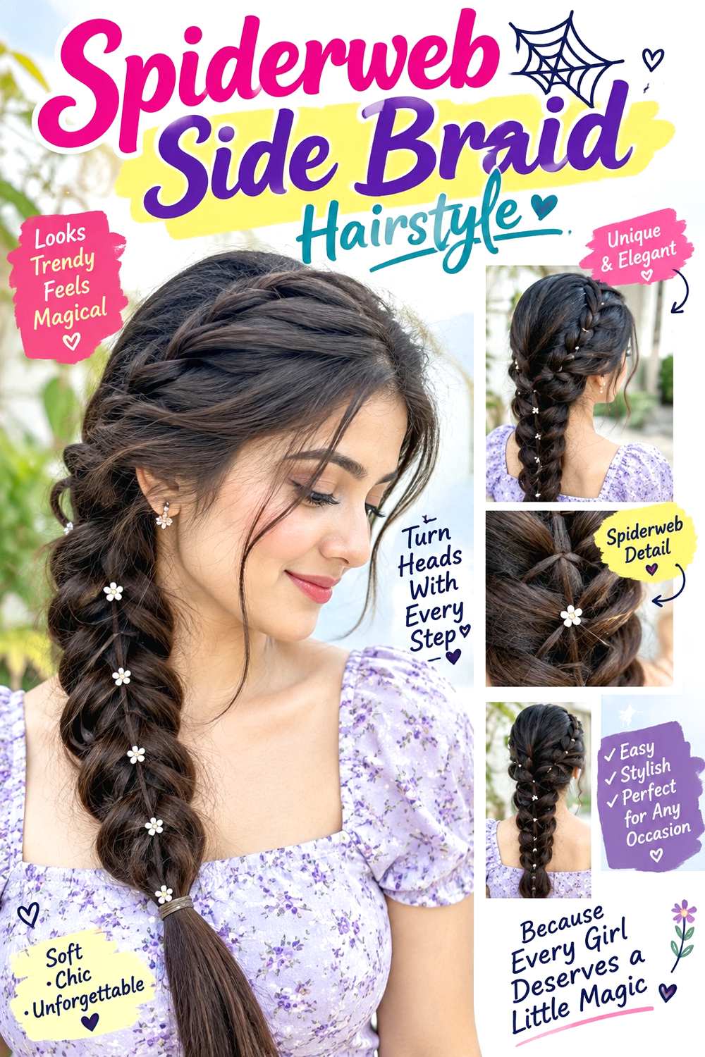 Spiderweb Side Braid Hairstyle