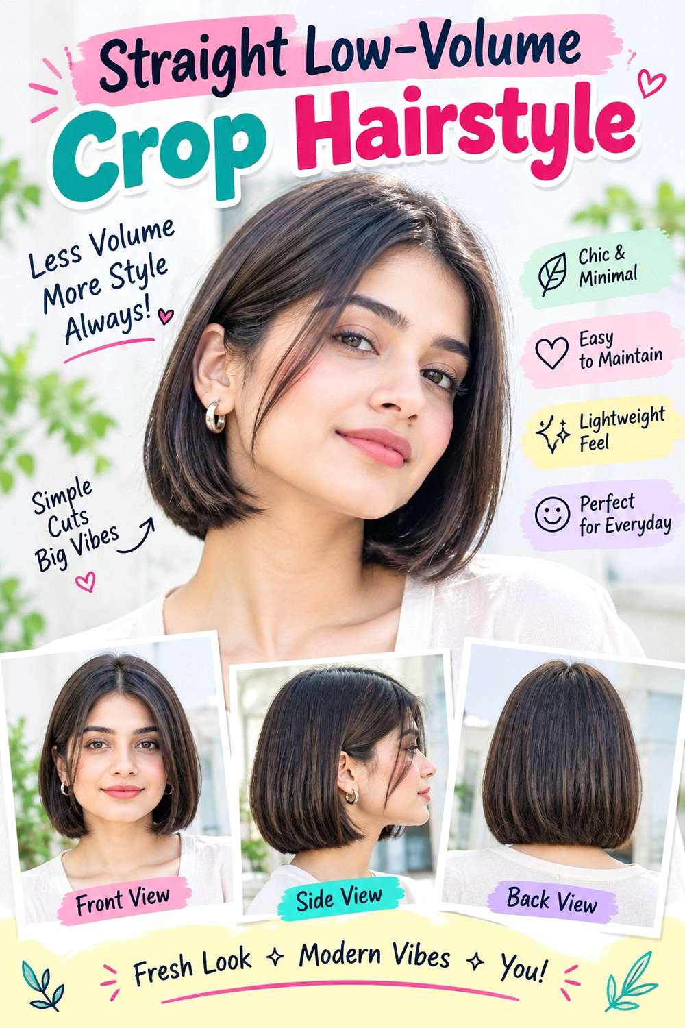 Straight Low-Volume Crop Hairstyle