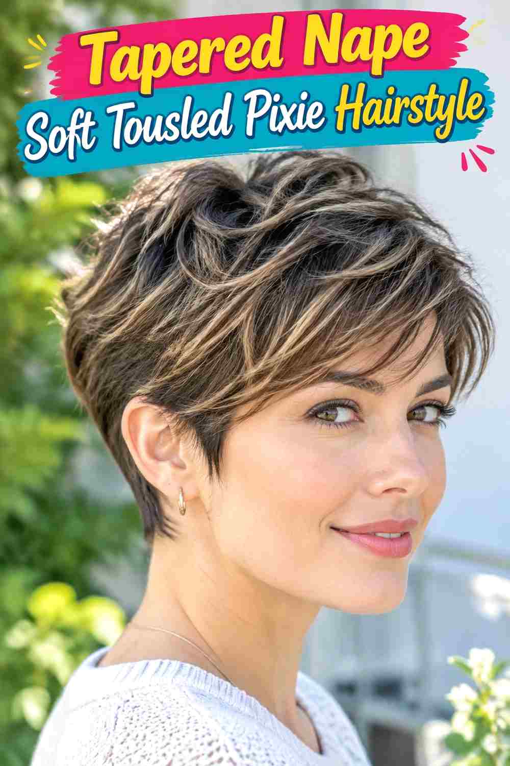 Tapered Nape Soft Tousled Pixie Hairstyle