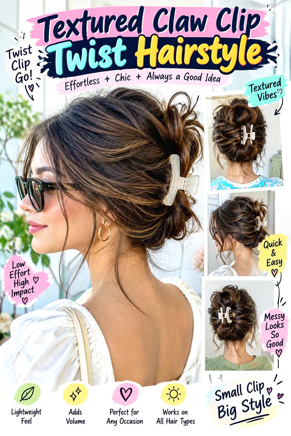 Textured Claw Clip Twist Hairstyle ()