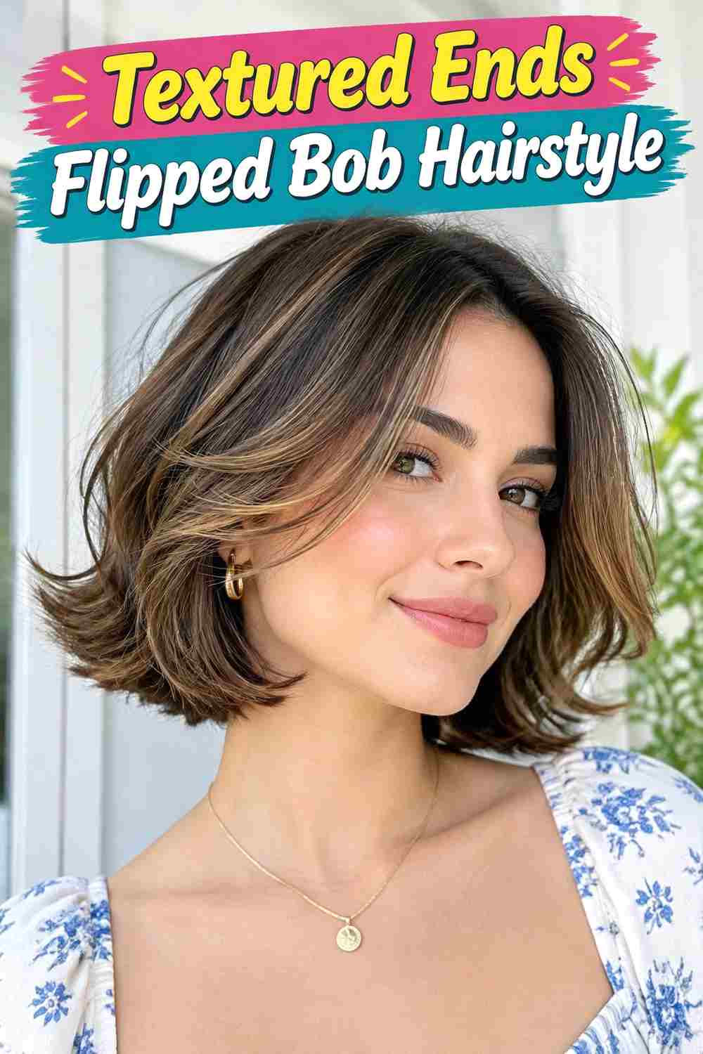 Textured Ends Flipped Bob Hairstyle