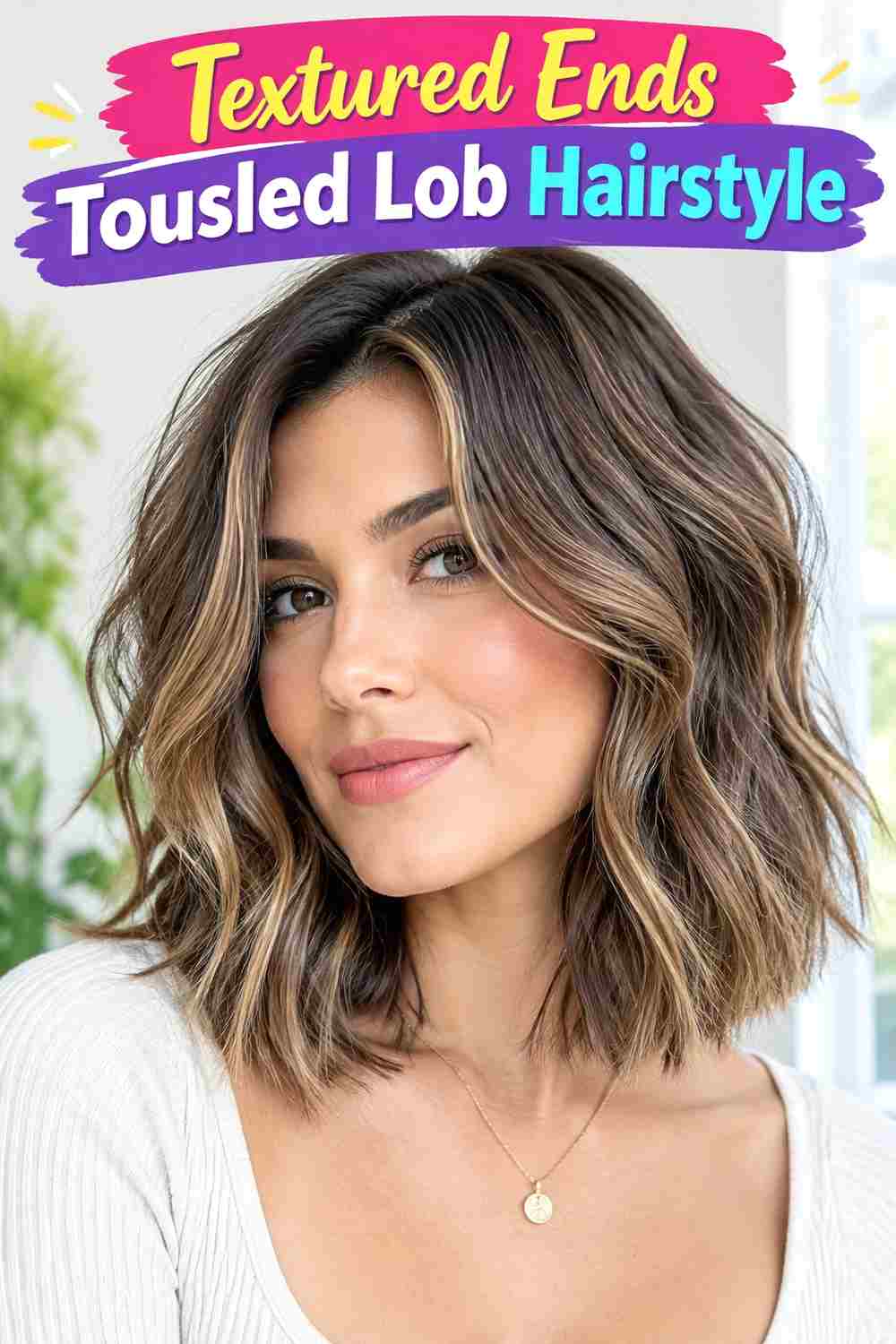 Textured Ends Tousled Lob Hairstyle