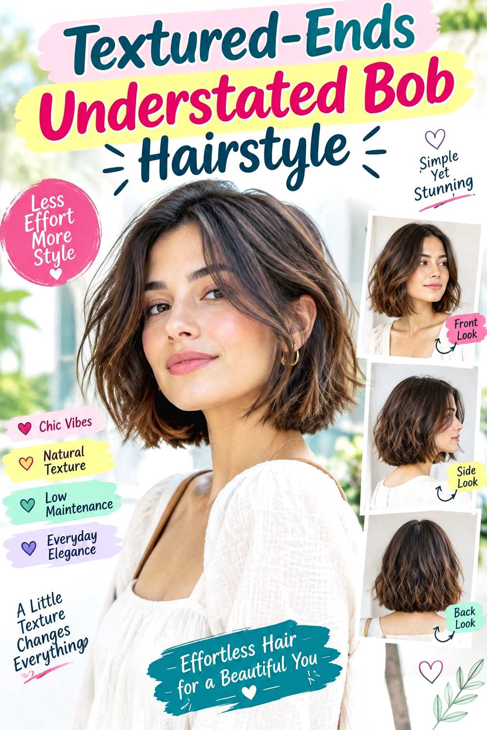Textured-Ends Understated Bob Hairstyle