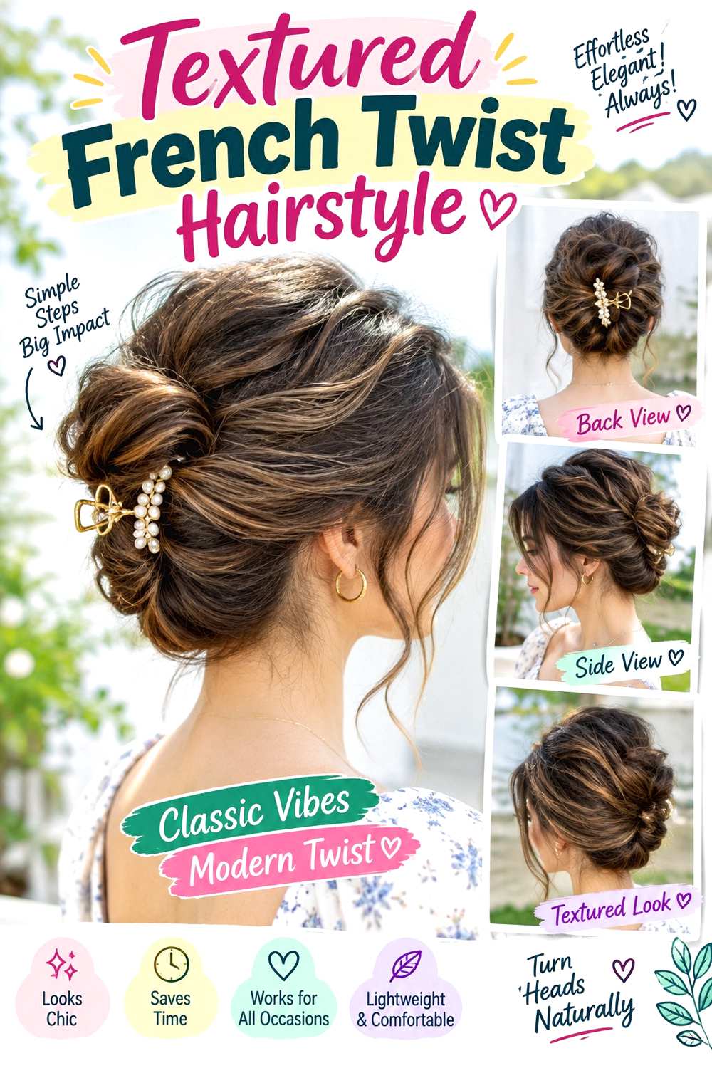 Textured French Twist Hairstyle