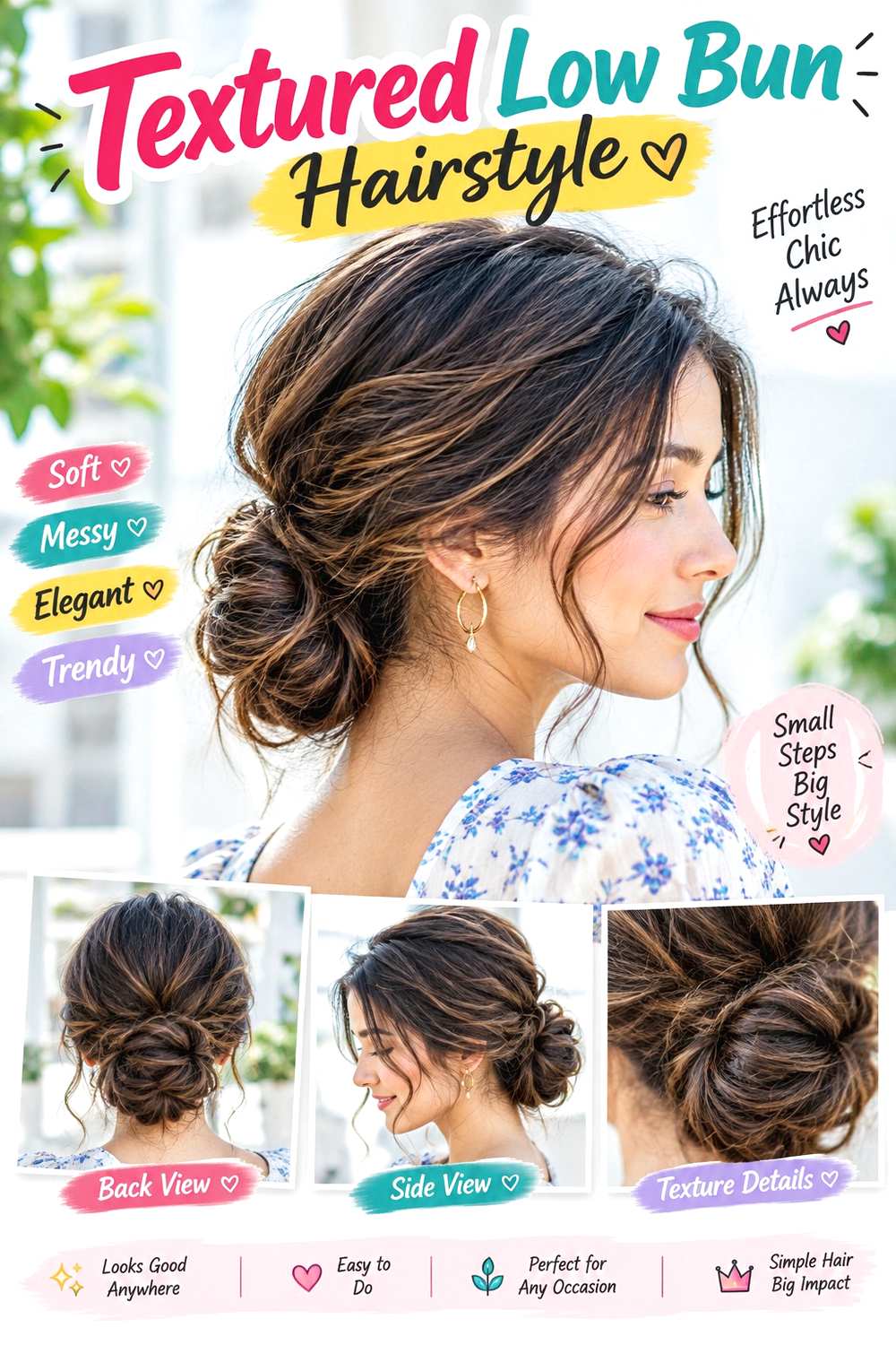 Textured Low Bun Hairstyle ()