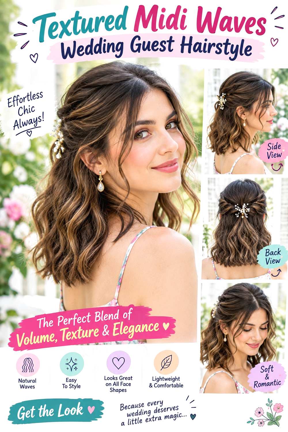 Textured Midi Waves Wedding Guest Hairstyle