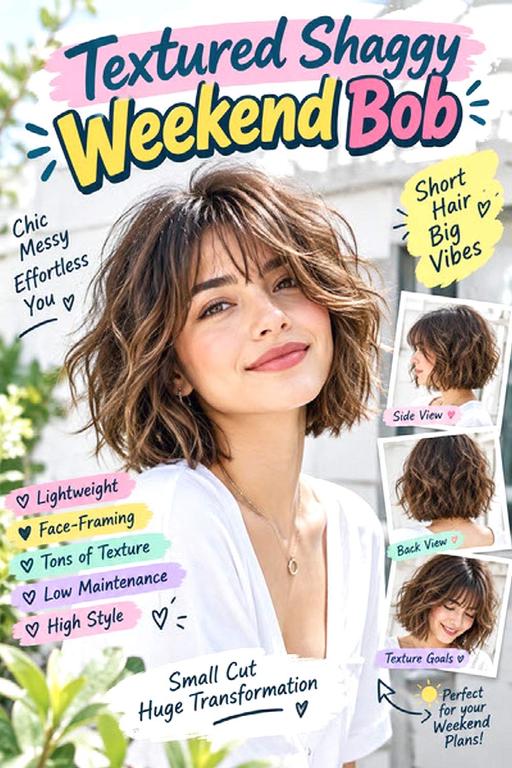 Textured Shaggy Weekend Bob