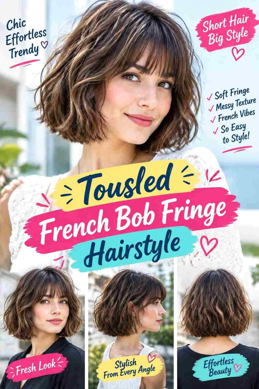 Tousled French Bob Fringe Hairstyle