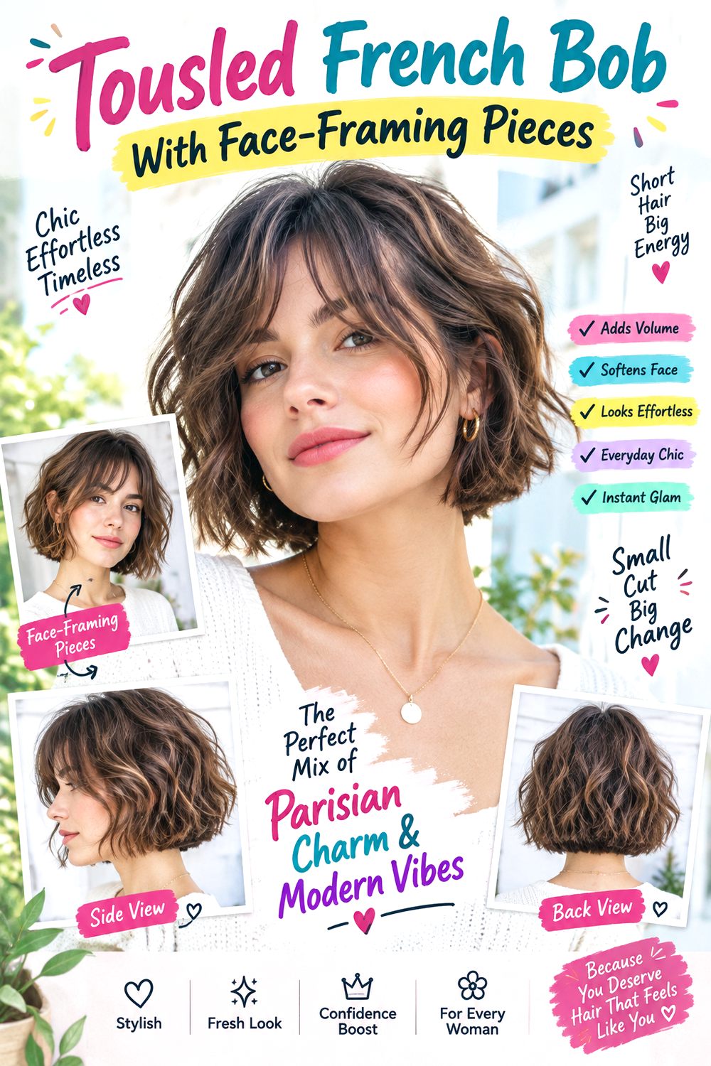 Tousled French Bob With Face-Framing Pieces Hairstyle