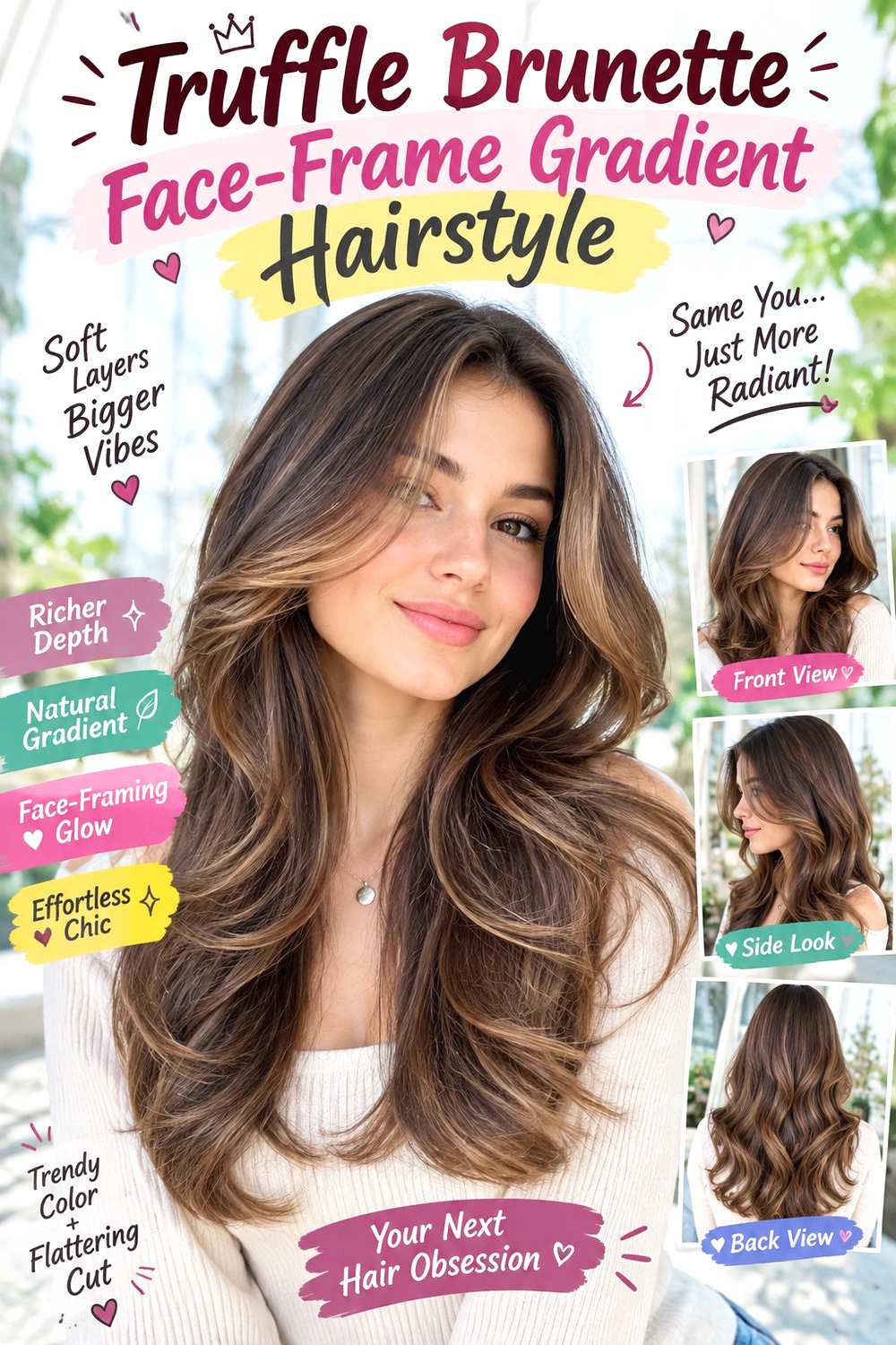 Truffle Brunette Face-Frame Gradient Hairstyle