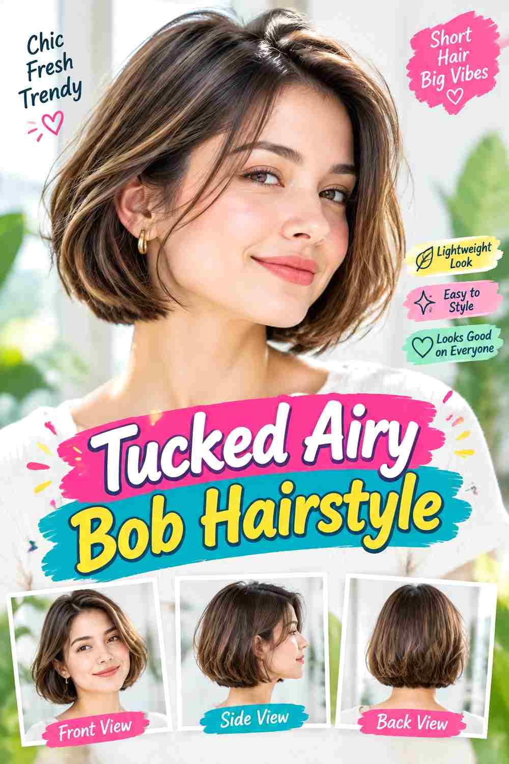 Tucked Airy Bob Hairstyle