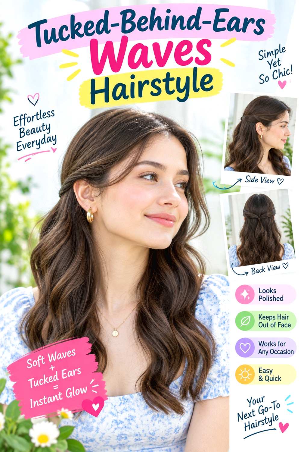 Tucked-Behind-Ears Waves Hairstyle