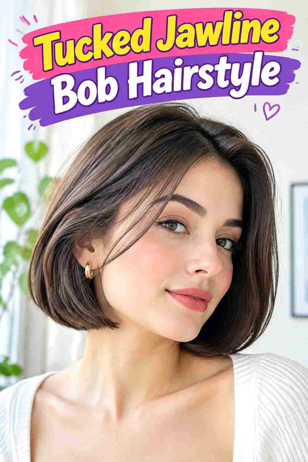 Tucked Jawline Bob Hairstyle