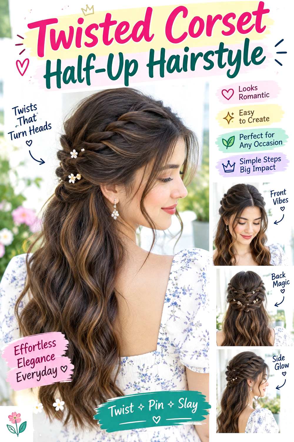 Twisted Corset Half-Up Hairstyle