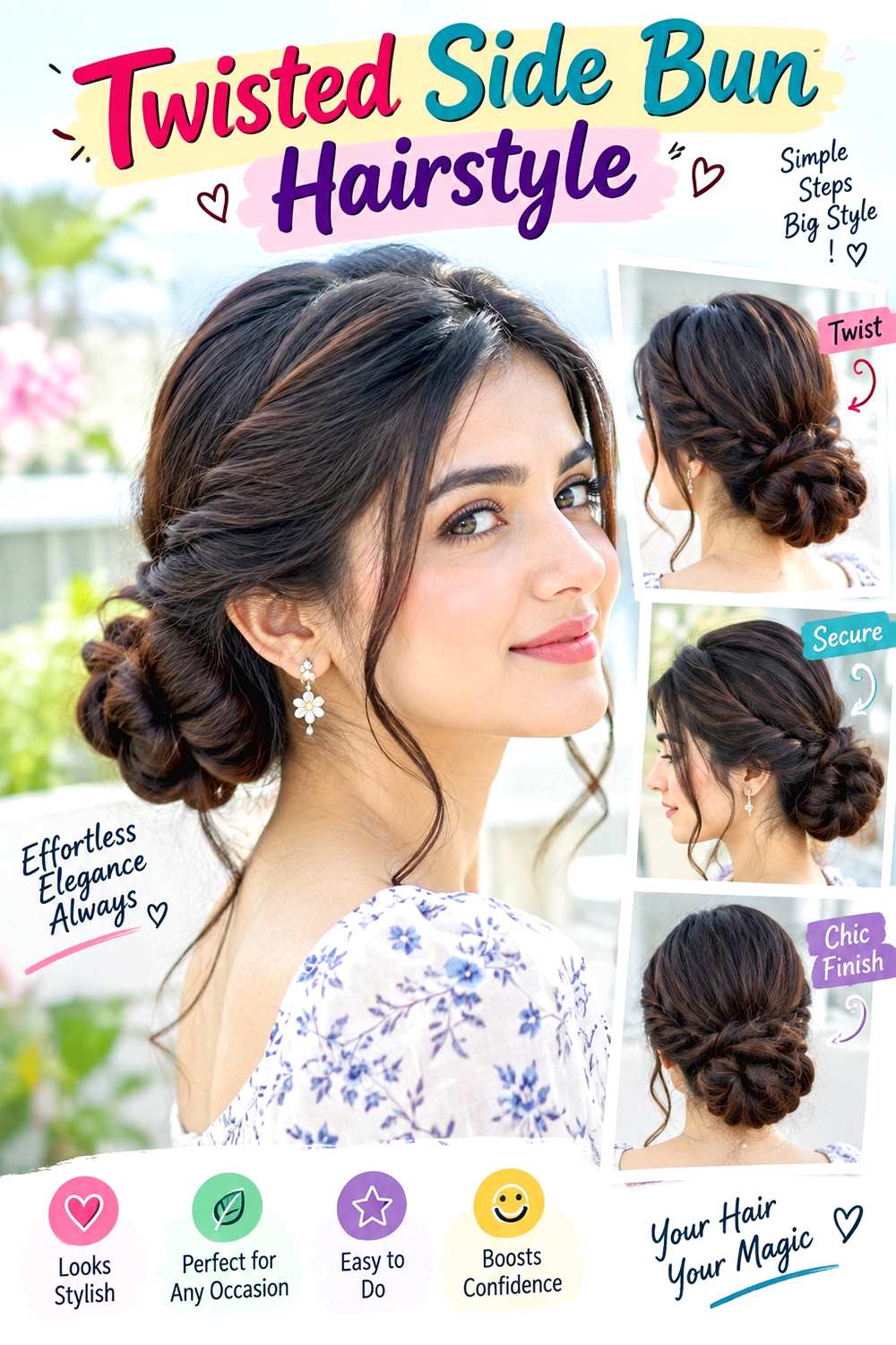 Twisted Side Bun Hairstyle