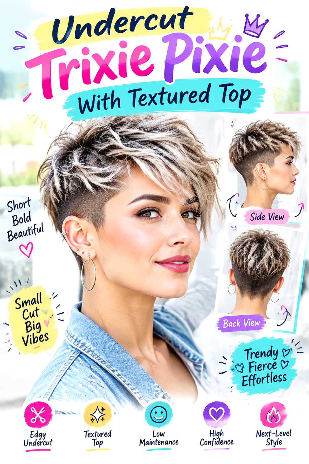 Undercut Trixie Pixie With Textured Top