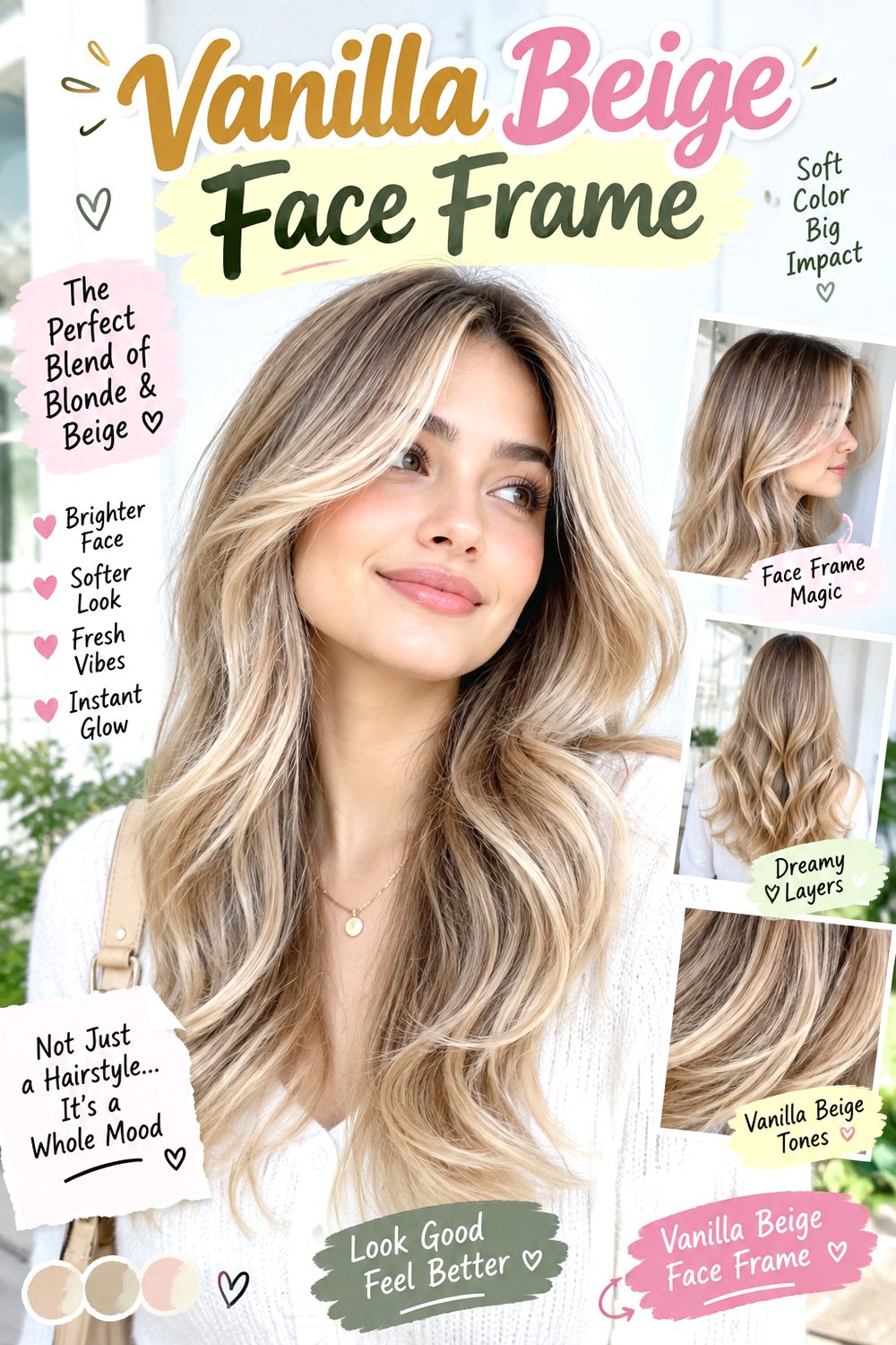 Vanilla Beige Face Frame Hairstyle