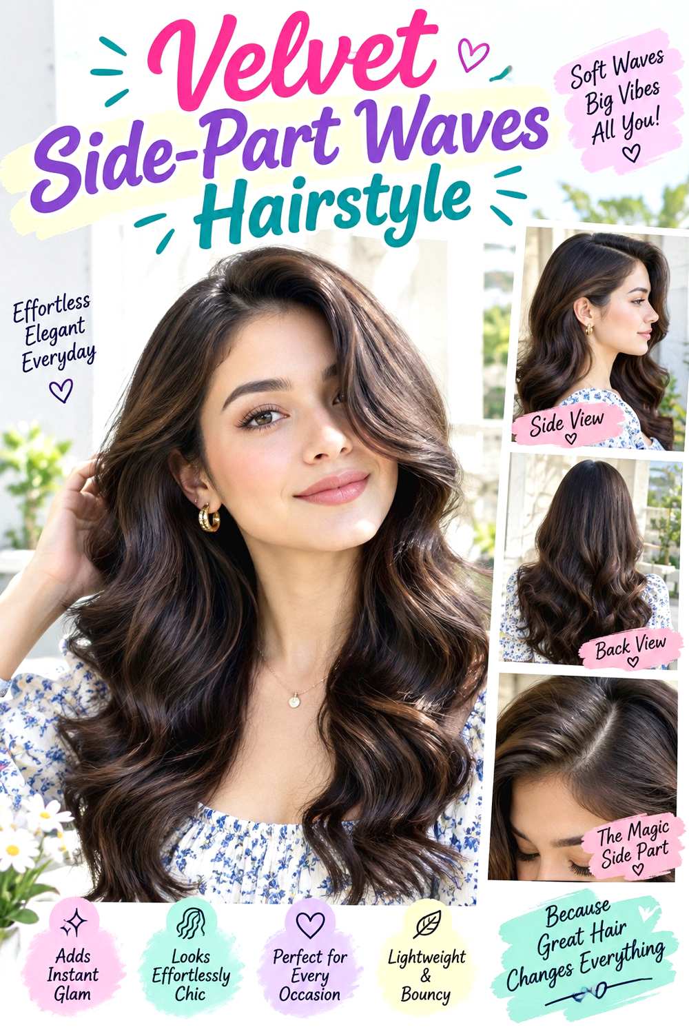 Velvet Side-Part Waves Hairstyle