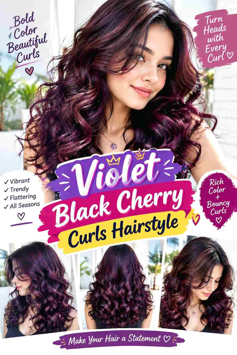 Violet Black Cherry Curls Hairstyle