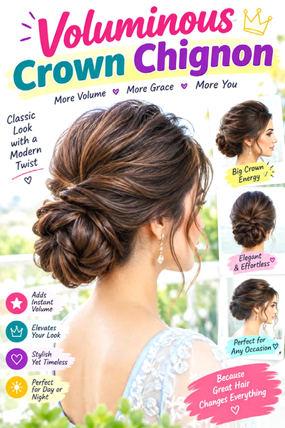 Voluminous Crown Chignon