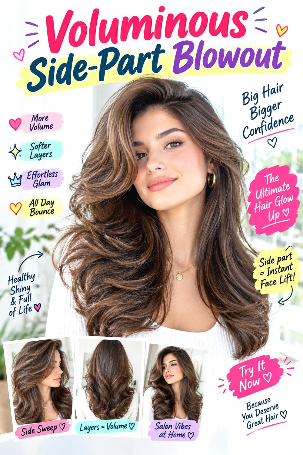 Voluminous Side-Part Blowout
