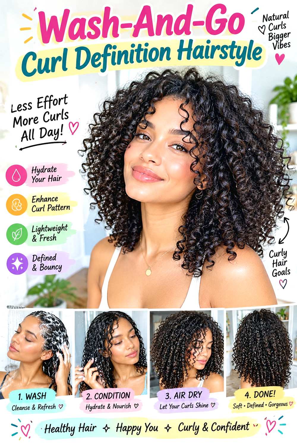 Wash-And-Go Curl Definition Hairstyle