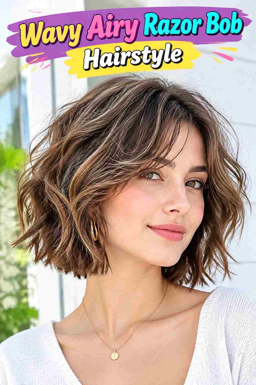 Wavy Airy Razor Bob Hairstyle