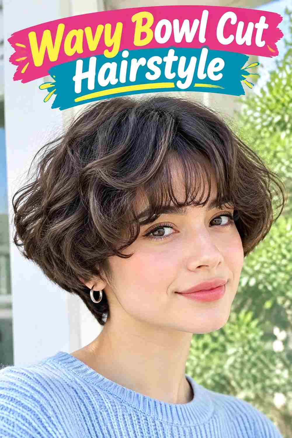 Wavy Bowl Cut Hairstyle