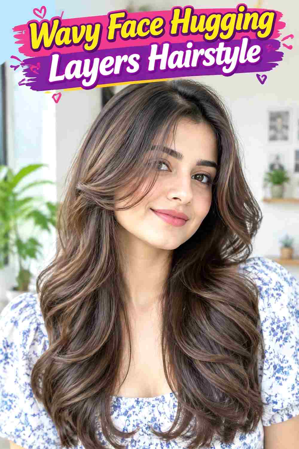 Wavy Face Hugging Layers Hairstyle