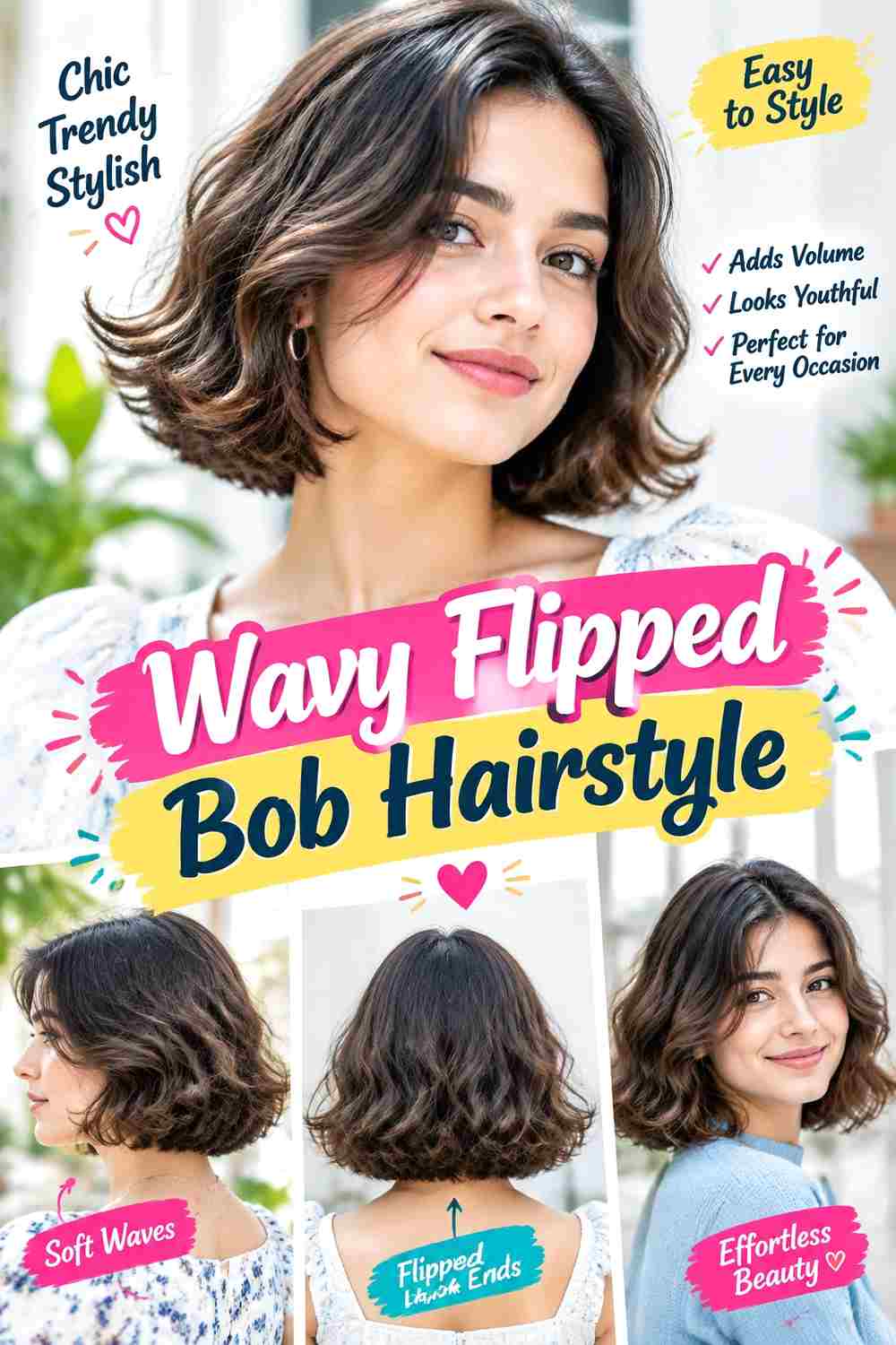 Wavy Flipped Bob Hairstyle