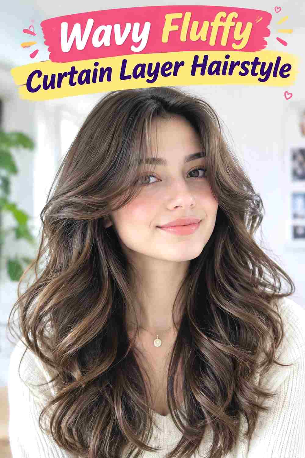 Wavy Fluffy Curtain Layer Hairstyle