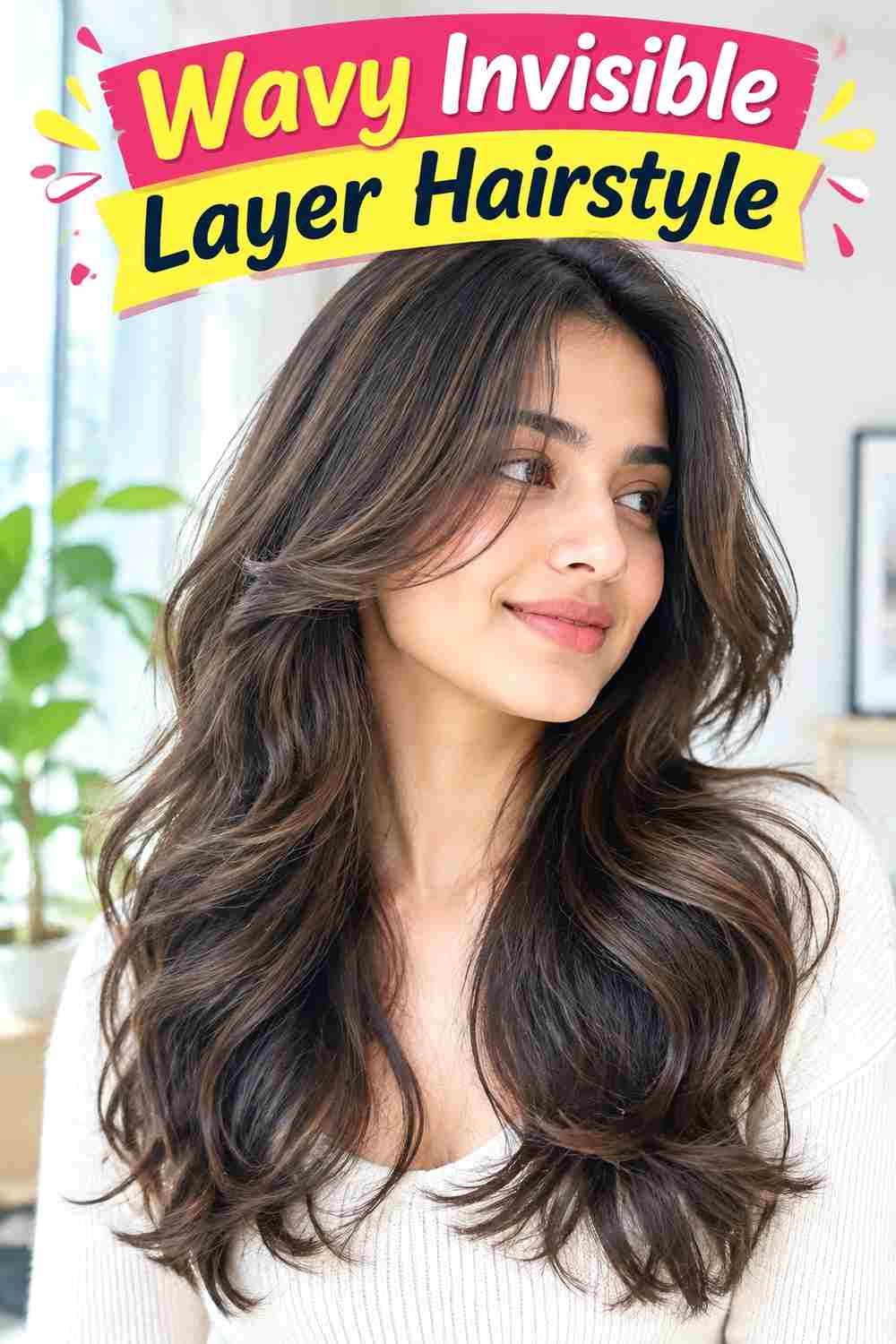 Wavy Invisible Layer Hairstyle