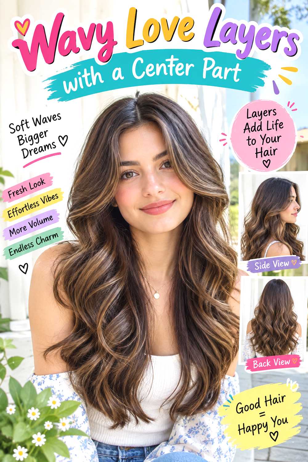 Wavy Love Layers with a Center Part