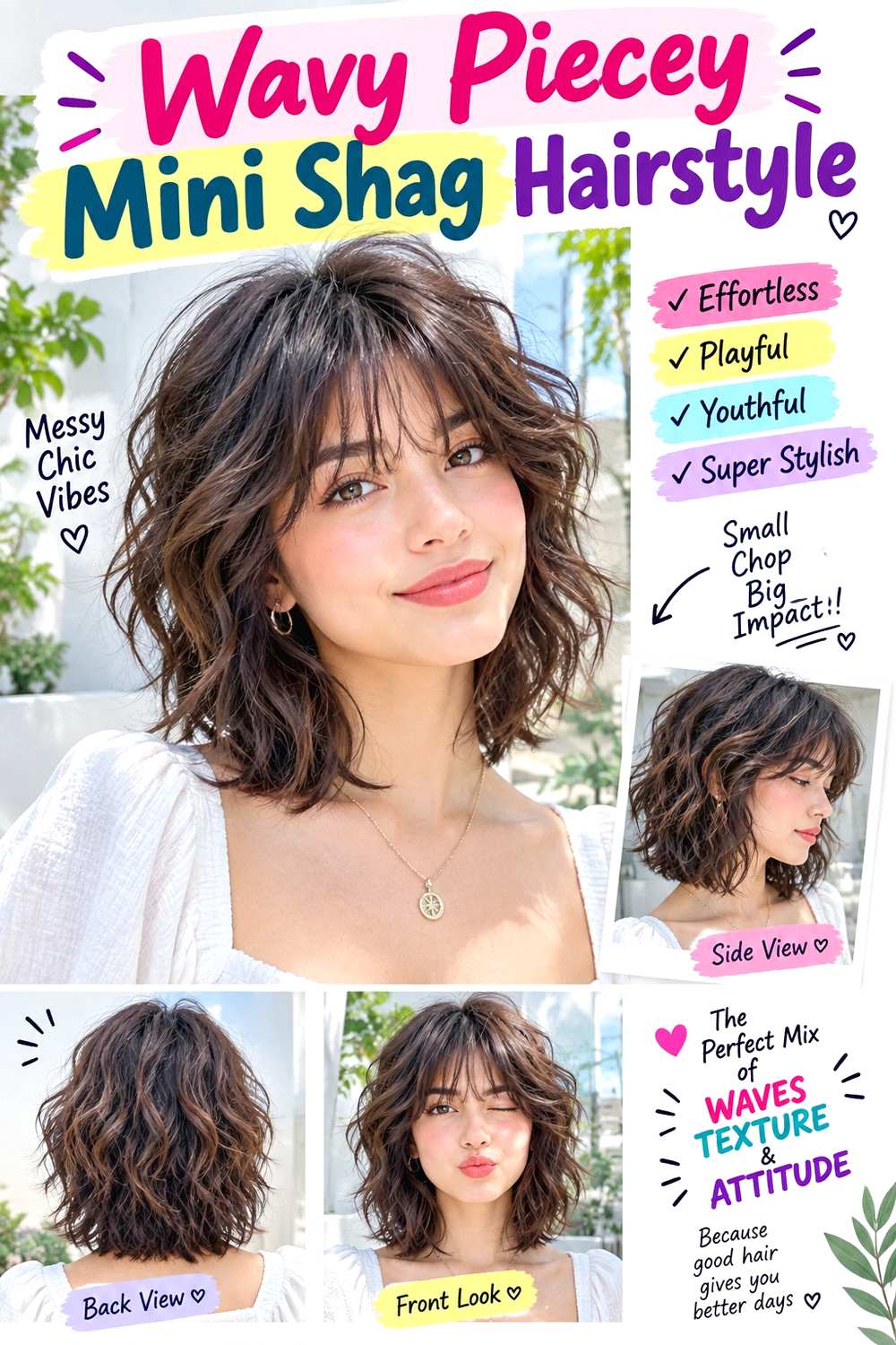 Wavy Piecey Mini Shag Hairstyle
