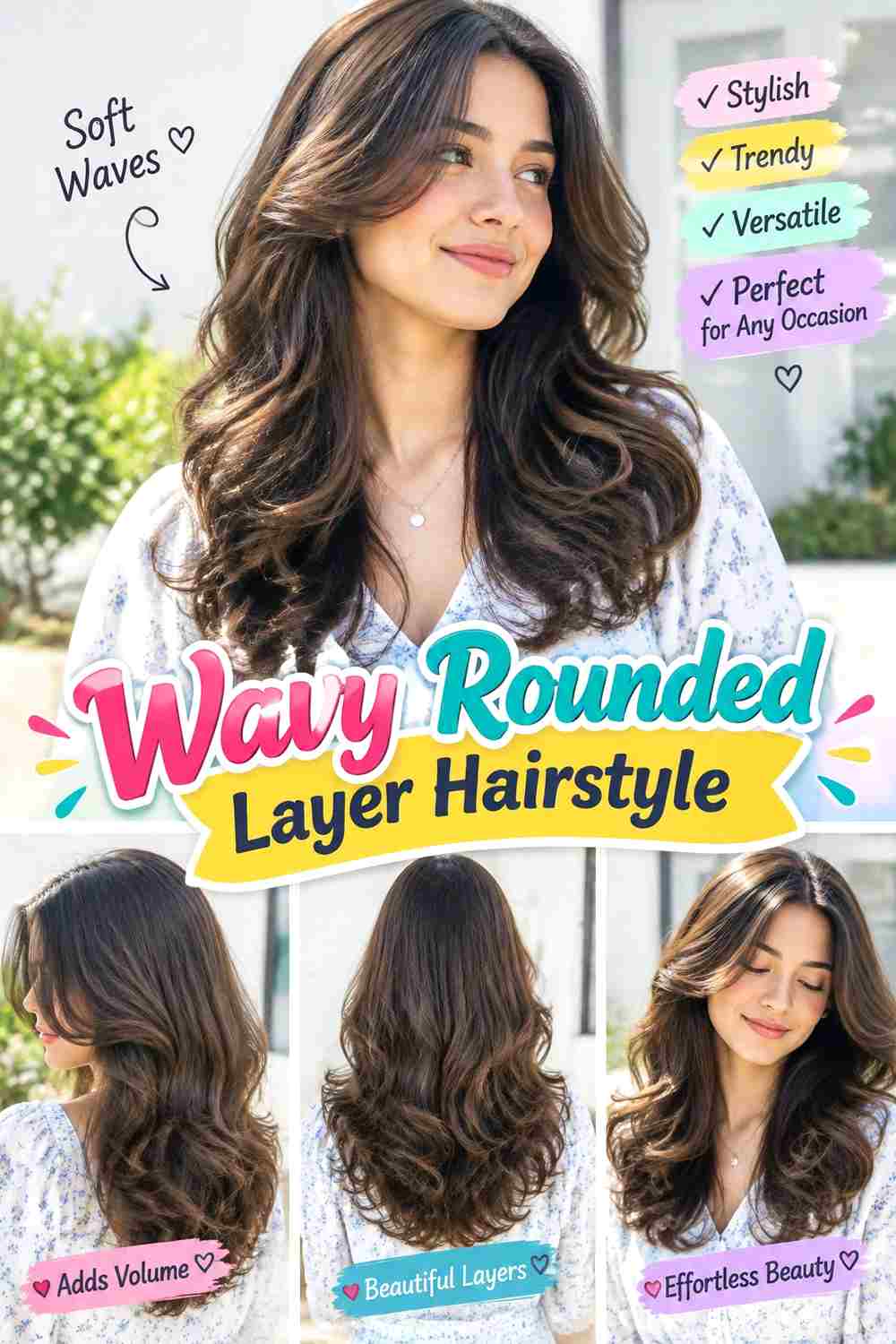 Wavy Rounded Layer Hairstyle